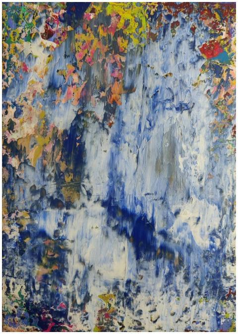 Colorful abstract expressionist painting with dyna