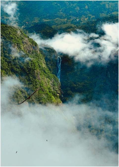 Free stock photo of above clouds, sky, waterfall