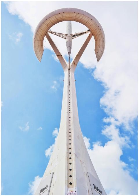 Low angle shot of Montjuïc Communications Tower ag