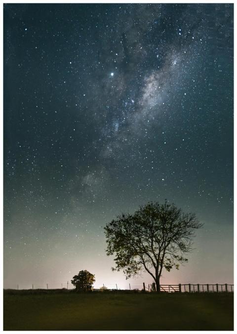 Capture of the Milky Way galaxy illuminating the n