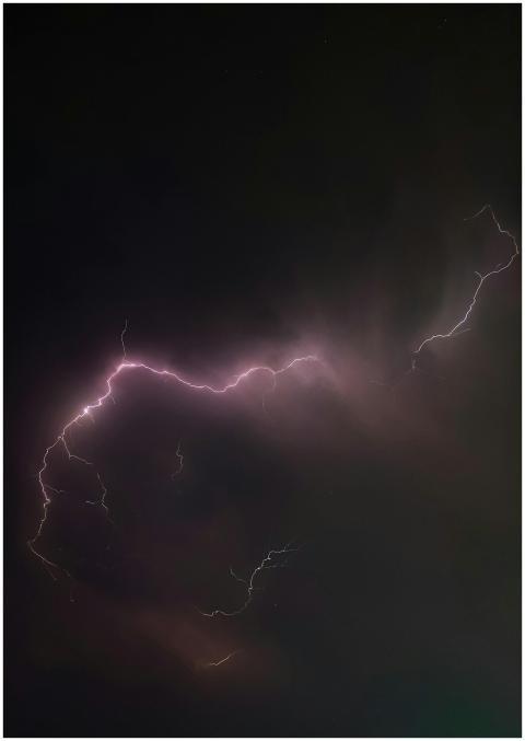 Captivating long exposure of lightning striking a