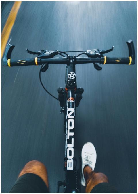 POV shot of a cyclist riding through Pune showing