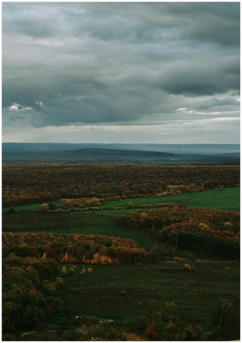 A view of Bashkortostan's autumn landscape with fi