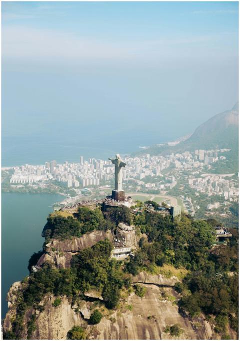 Stunning aerial shot of Christ the Redeemer overlo