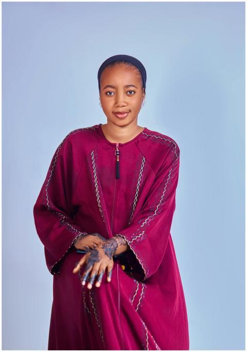 Elegant Woman Traditional Maroon