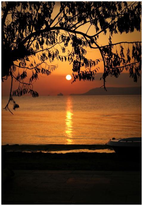 Gorgeous sunset in Çanakkale, Türkiye, casting war