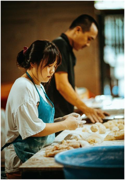 Asian Bakers Crafting Traditional