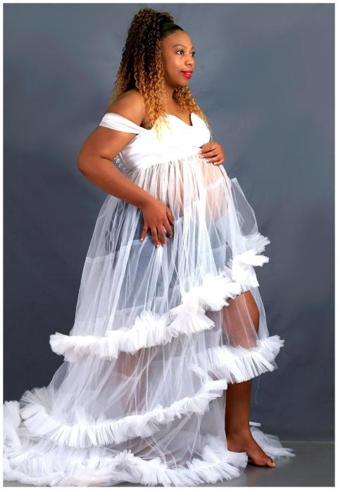 Elegant Maternity Portrait Sheer