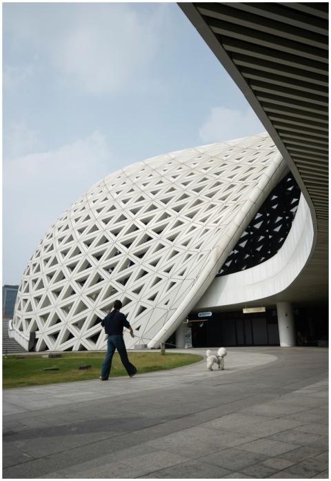 A striking architectural dome with lattice design