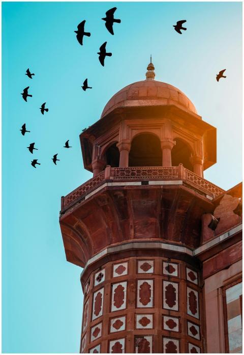 A stunning view of a historical minaret in New Del