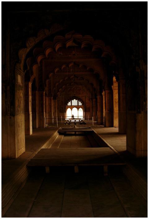 Intricate architectural arches inside the Red Fort
