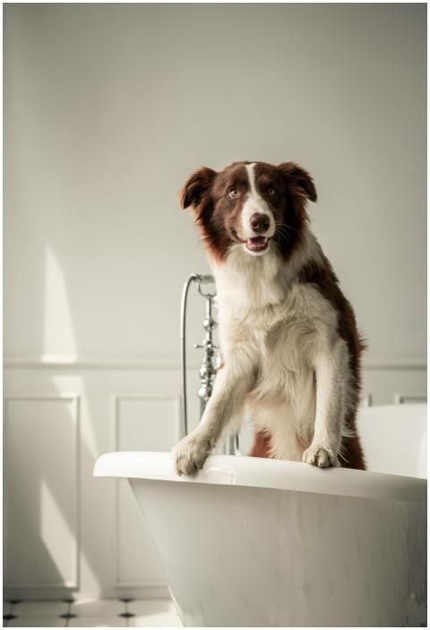 Adorable border collie dog standing playfully in a
