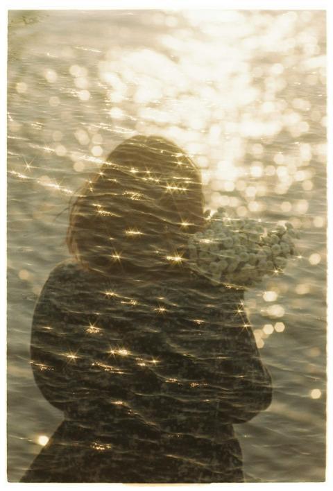 Artistic overlay of a woman's silhouette with shim