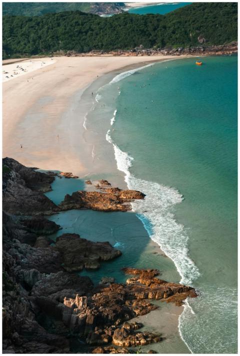 Stunning aerial view of a secluded tropical beach