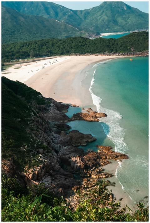 A breathtaking aerial shot of a beach with turquoi