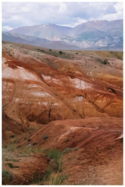 Breathtaking view of a canyon with vibrant, multic