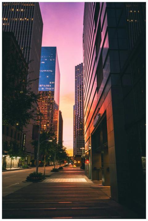Captivating view of Houston's skyscrapers with a v