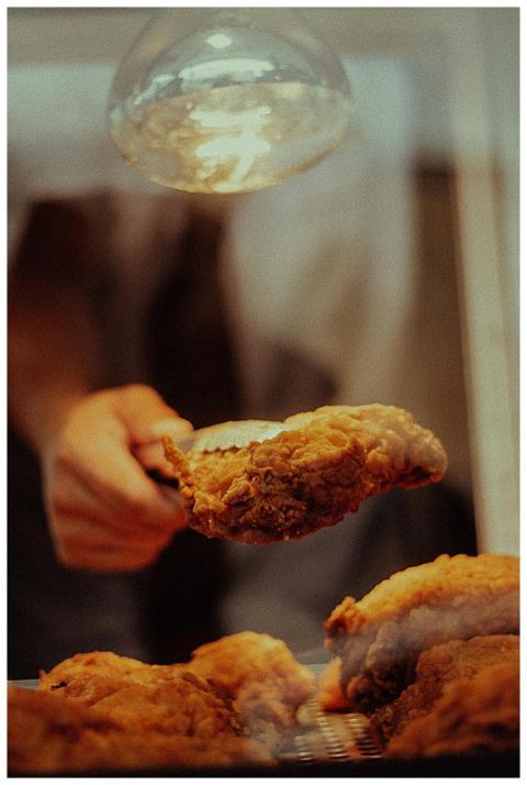 Delicious fried chicken served hot and fresh under