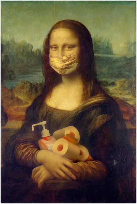 Creative version of the Mona Lisa featuring a face