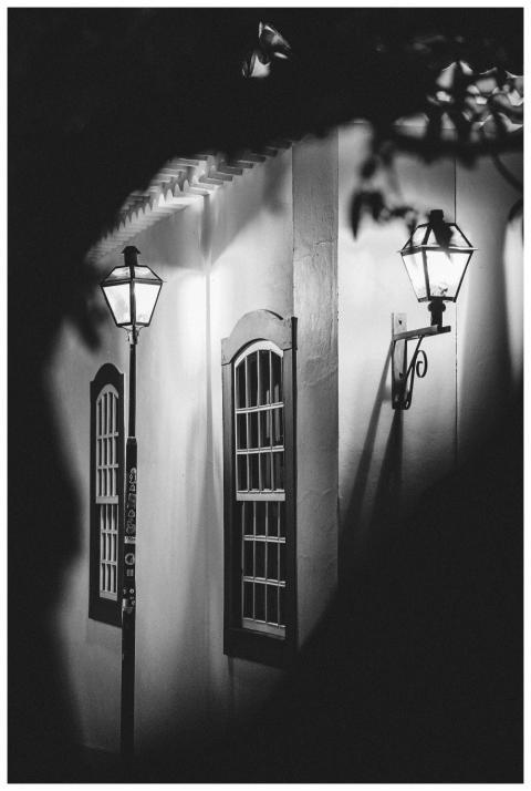 Elegant black and white photo of a street in Tirad