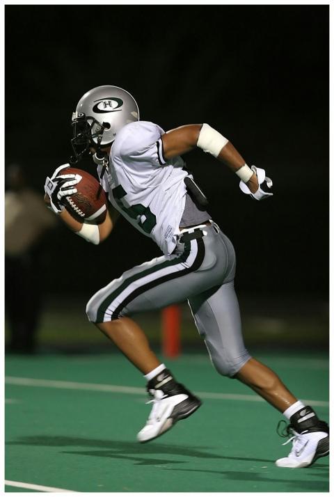 High-speed capture of a football player running on