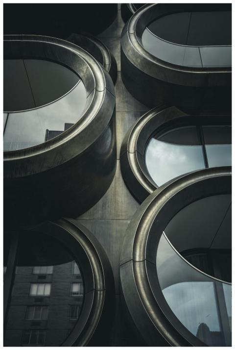 Unique circular architectural design of a building