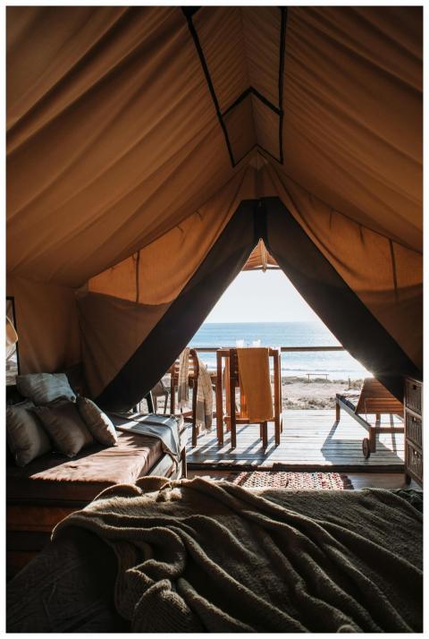 Experience peace in a luxurious glamping tent feat
