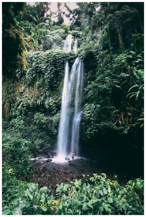 Experience the awe of a towering waterfall in the