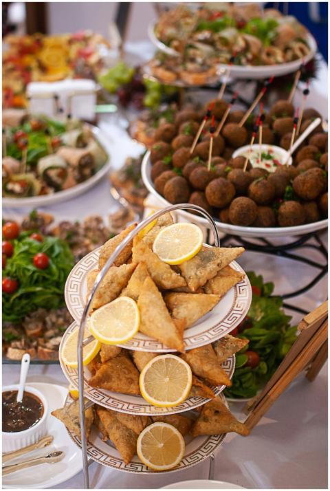 A vibrant buffet featuring assorted appetizers inc