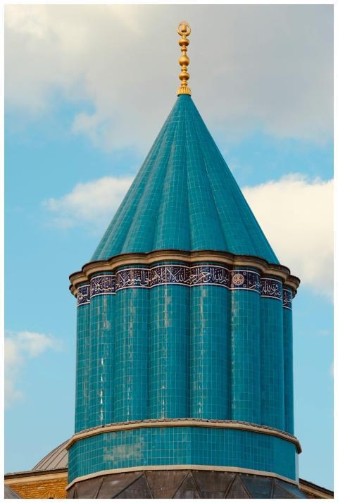 The stunning turquoise dome of the Mevlana Museum