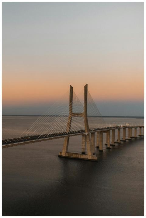 Breathtaking view of Vasco da Gama Bridge over cal