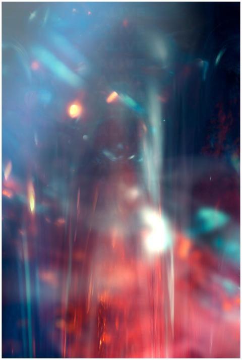 Vivid abstract composition of blurred light refrac