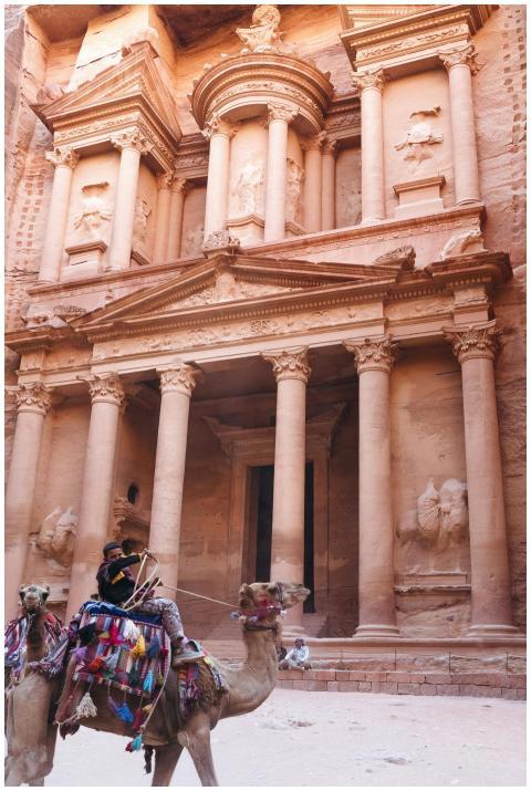 A camel ride in front of Petra's iconic Treasury,