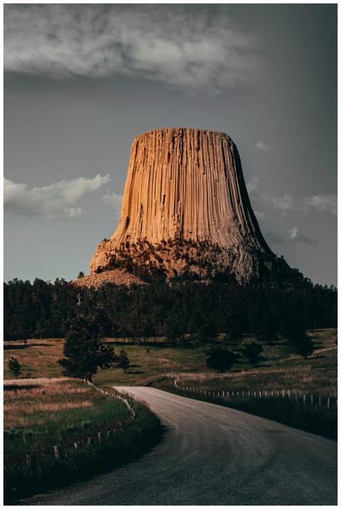 Capture the stunning sunset over the iconic Devils