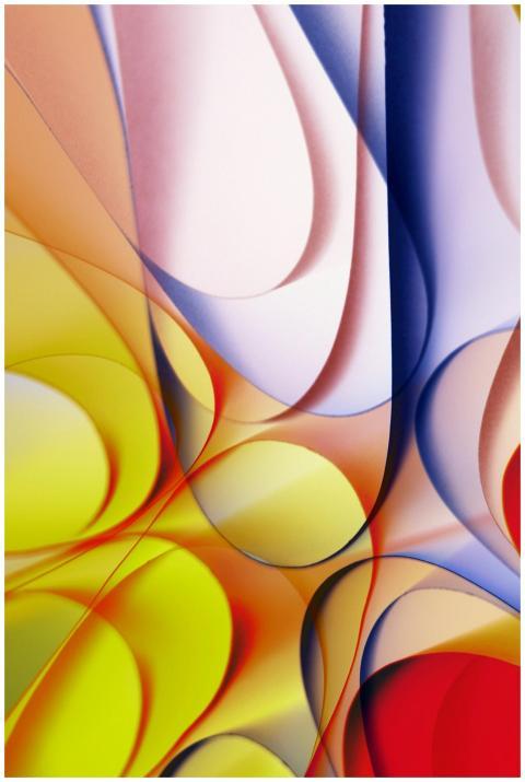 Colorful abstract art featuring dynamic curves and