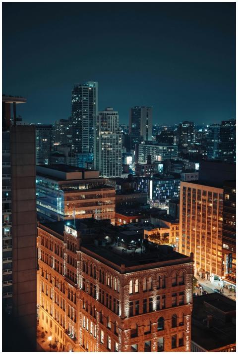 Stunning aerial view of Chicago's illuminated skyl