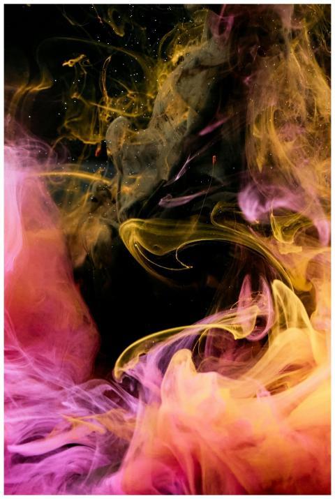 Abstract high-speed capture of swirling pink and y