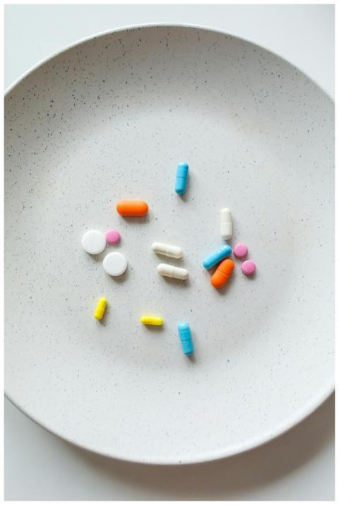 Assorted colorful medication capsules and tablets