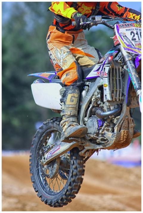 Exciting motocross competition with a rider perfor