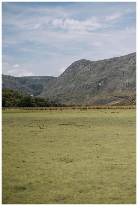 Breathtaking view of grassy plains and mountains i