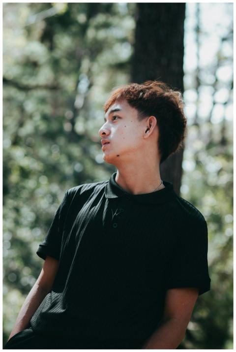 Young Man Posing Outdoors