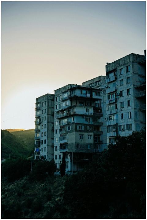 Soviet-era apartment buildings in Tbilisi, Georgia