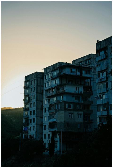 A view of Soviet-era apartment buildings in Tbilis