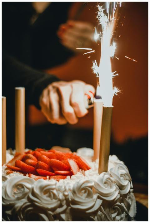 A captivating image of a birthday cake adorned wit