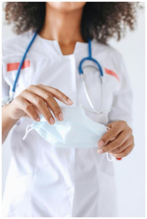 Close-up of a healthcare worker with a stethoscope