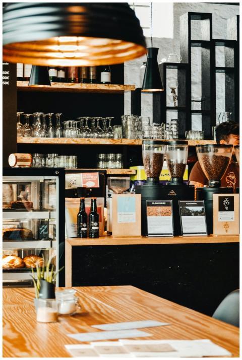 Contemporary café setting in Porto with stylish de