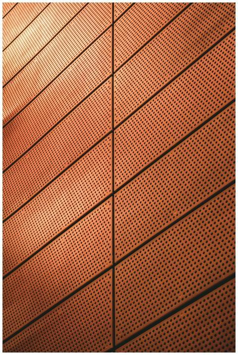 Abstract view of a modern metal wall with geometri