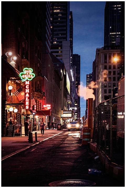 Atmospheric view of a bustling New York City stree
