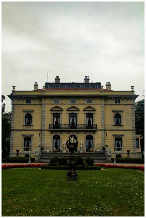 A classic mansion with symmetrical architecture an