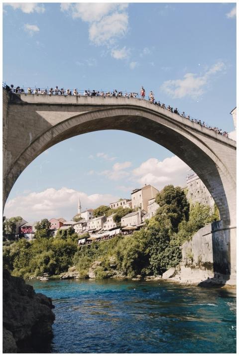 Scenic view of the historic Stari Most bridge in M